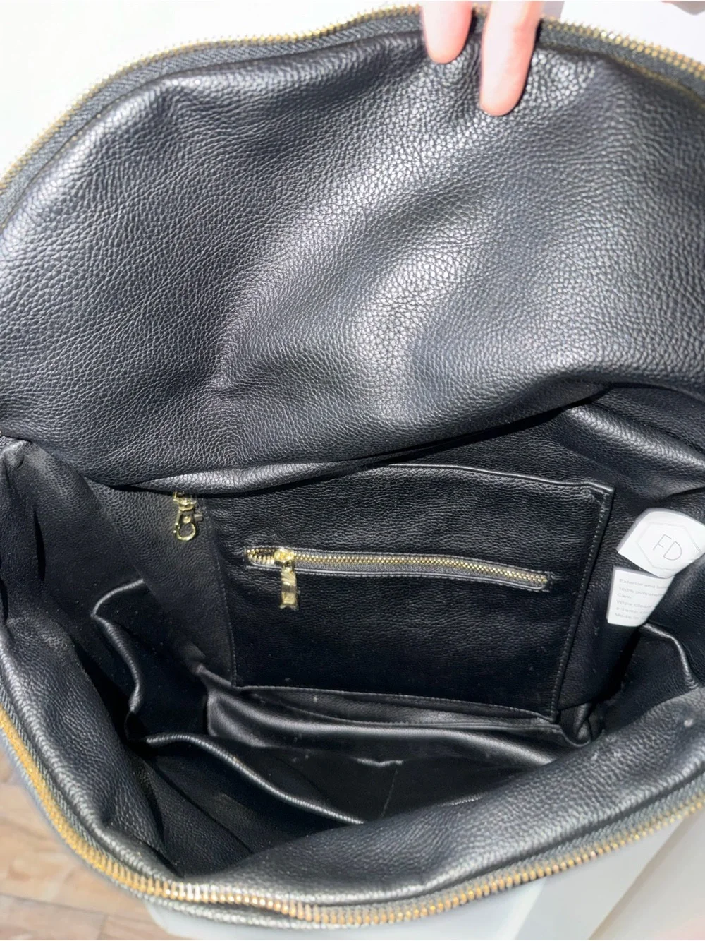Fawn Design Diaper Bag Backpack Messenger Black Vegan Leather Original